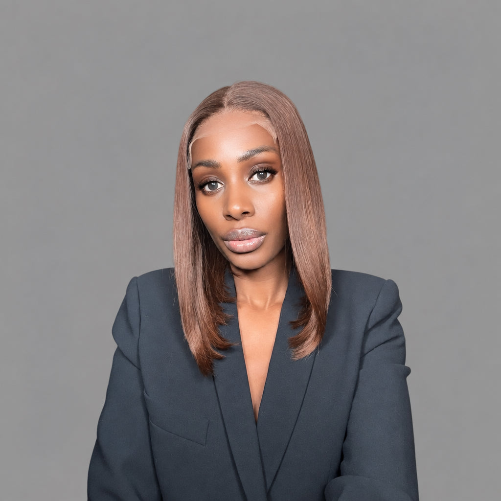 14'' 5x5 HD Bone straight Wig